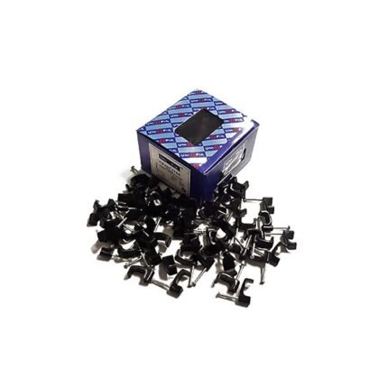 Cable Clips 4.0mm Black Flat Twin & Earth 100 Pack