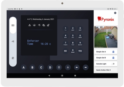 Provide unprecedented control over the Enforcer V11 security system, with the AndroidTablet and HomeControlHUB app.