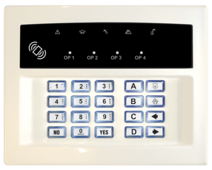 Convenient, wireless and easy to use The wireless arming keypad comes complete with system status indicators, allowing you to see the status of your system without having to go to the panel. The LEDRKP-WE has an integrated proximity tag reader, making setting and unsetting the system even easier. Keypad controlled outputs Wired automation outputs can be triggered on the panel, for example opening electrical gates, lighting, garage doors. Compatibility LEDRKP-WE is only compatible with Enforcer: V9.5 and above (Non-APP), V2.1 and above (APP), Enforcer v10 and above, and EURO: V9.5 and above (Non-APP), V2.1 and above (APP), and EURO v10 and above. Entry and exit tones Clear, audible tones give confirmation of entry to, or exit from the property. Instant two way device control (ITDC) The ITDC technology enables instant wake up and instant sleep of each device on the system, allowing continuous communication between the control panel and wireless devices whilst preserving battery power. This technology not only provides installers with total control of each device, but also gives users peace of mind that they have a reliable and secure wireless system: Ensuring that all wireless detection devices know when the system is armed and disarmed Ensuring that they are awake as soon as the system is armed Enforcer two-way wireless technology with high security encryption The two-way wireless protocol has been developed by Pyronix to ensure that the communication between all wireless system components is protected on a very high security level. The protocol uses the 128 bit Pyronix advanced encryption. With new plastics, the LEDRKP/WHITE-WE is consistently stylish with the current surface and flush mount wired keypads. If flush mounting is desired, an optional backbox is available separately to achieve the perfect finish. Signal strength indicator One of the key advantages of implementing of the SSI technology is to allow the installer to view the wireless transmission signal strength on both the control panel and wireless devices in real time.